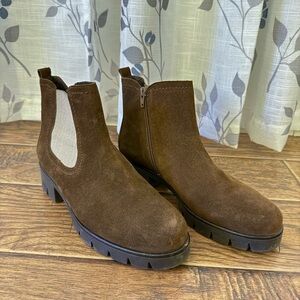 Gabor Chocolate Suede Ankle Booties